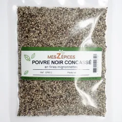 Poivre noir Sélection concassé, fines mignonnettes - MesZépices - Achat, utilisation et recettes